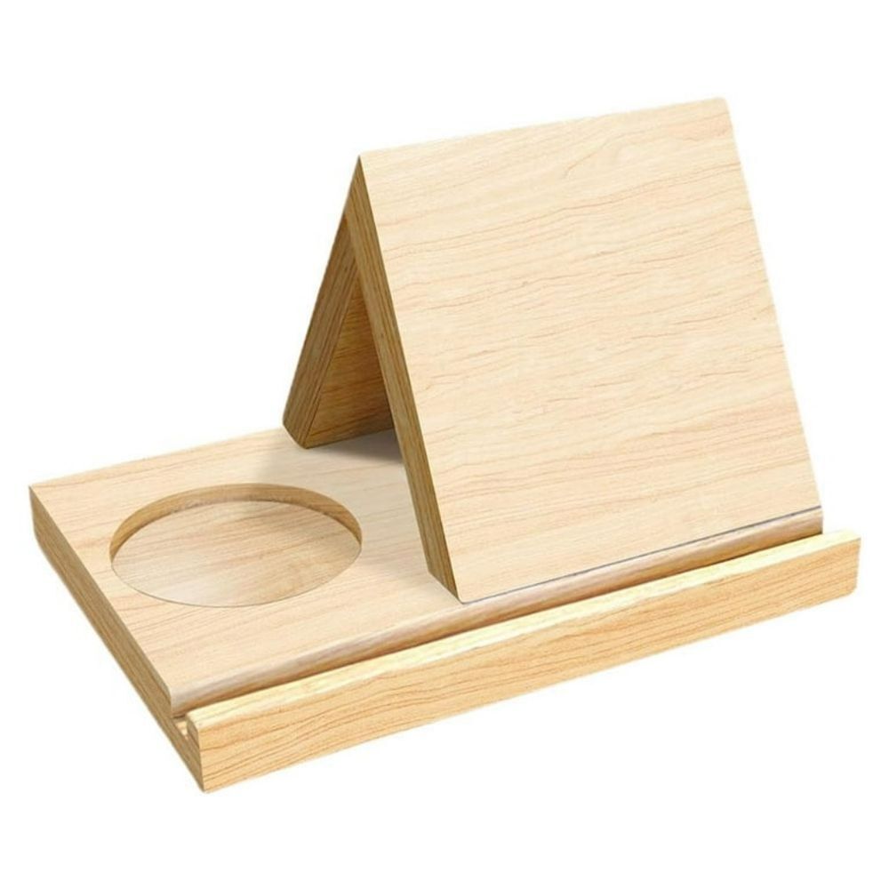 Wooden Solid Oak 2-n-1 NIB Triangle Mini Bookshelf/Coaster 9.25" (L) X 5.5" (W) - Picture 4 of 6